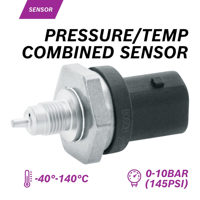 Temperature & Pressure Combo Sensor M10x1 -40 to 140degC, 10BAR Gauge