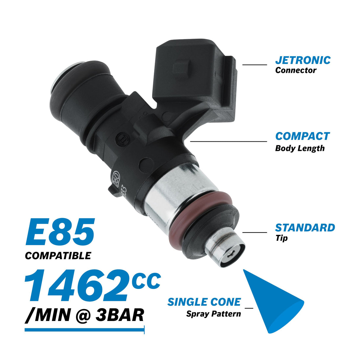 Bosch Injector 1650cc/1550cc Stainless Injector E85 (0280158333 ...