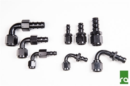 Radium PushLok Hose End, 6AN, 180Deg  - Radium Engineering | Coore Australia