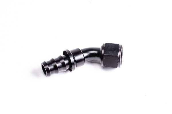 Radium PushLok Hose End 8AN 45 Degree
