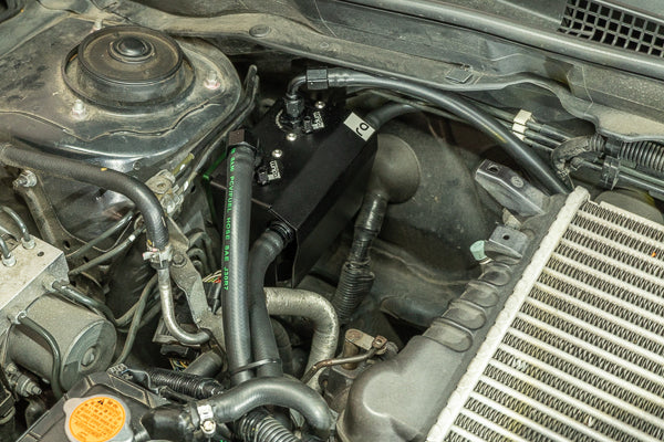 Radium Dual Fluid Lock Catch Can Kit w/RHD Bracket - Subaru WRX 08-14/STI 08-21