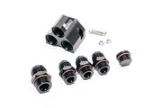 Radium Distribution Block 3 x 10AN ORB to 1 x 12AN ORB w/Fittings  - Radium Engineering | Coore Australia