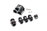 Radium Distribution Block 3 x 10AN ORB to 1 x 12AN ORB w/Fittings  - Radium Engineering | Coore Australia