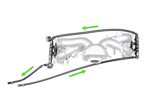 Radium Series Fuel Rail Plumbing Kit w/DMR RA Regulator - Subaru WRX/STI/FXT/LGT (EJ20/EJ25)