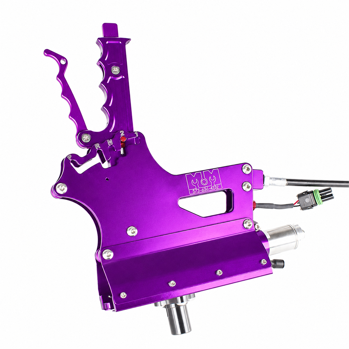 A purple anodized metal tattoo pen machine body with silver screws, a silver needle cartridge, and attached black wires, shown on a plain white background. The brand 'MIX TATSOUL' is printed on the side.