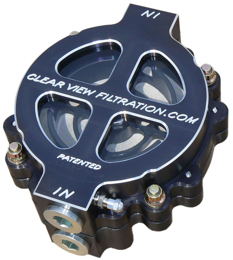 6" Hi-Flow See Through Oil Filter - Black Anodised