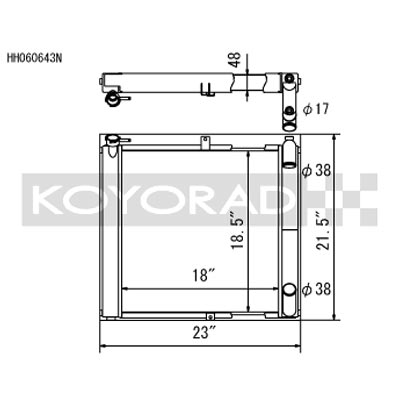 Koyorad Performance Radiator: Mazda RX-7 FC 1.3L Turbo N-FLO Dual Pass 1986-1991