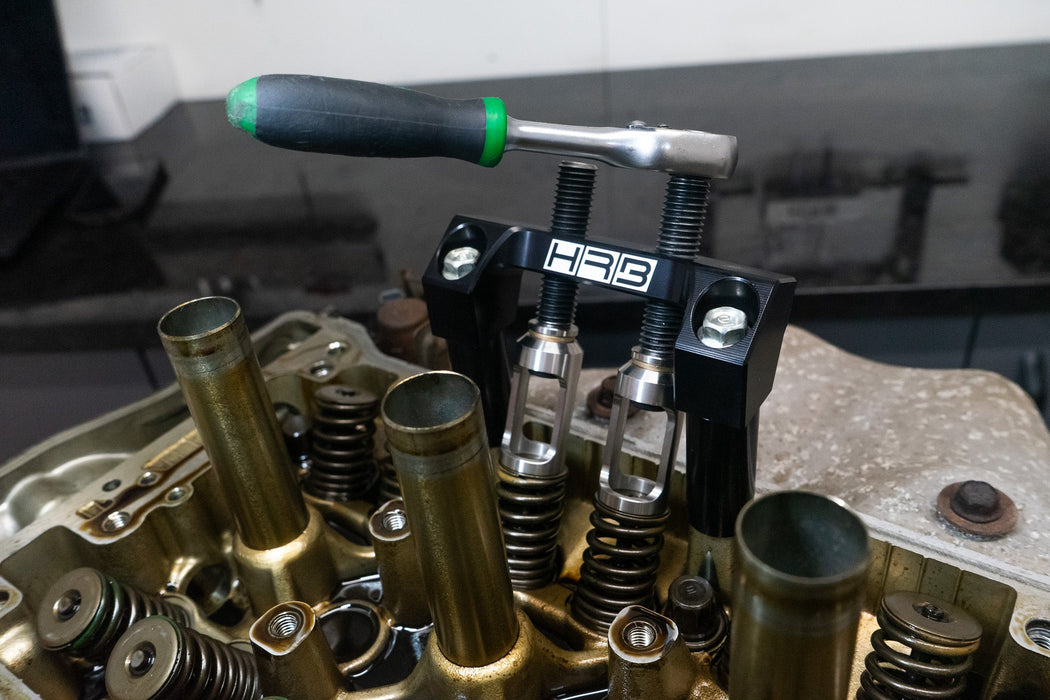 HRB Honda K Series In car valve spring tool - on cylinder head front