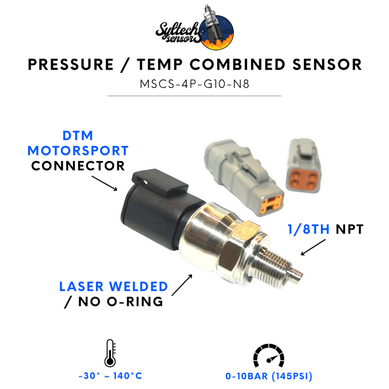 MSCS 10 BAR GAUGE Pressure & Temperature Sensor