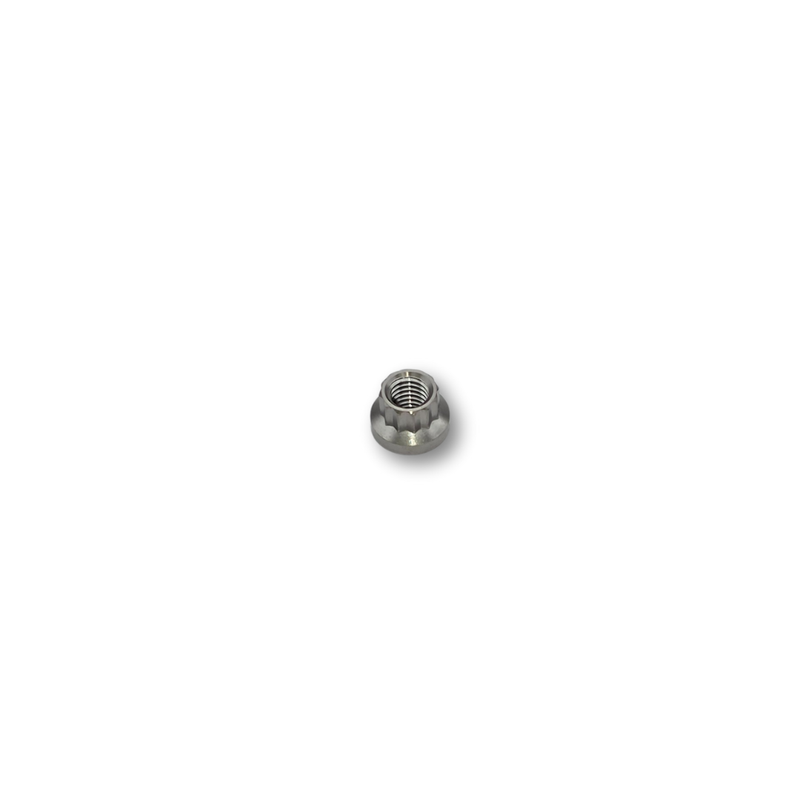 M8 Pitch 1.25 Flange Titanium Nut 12 Point - 12 A/F - 10mm Tall