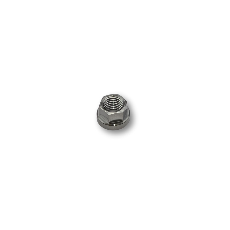 M10 P1.25 Flanged Titanium Nut 6 Point - 12 A/F - 10mm Tall