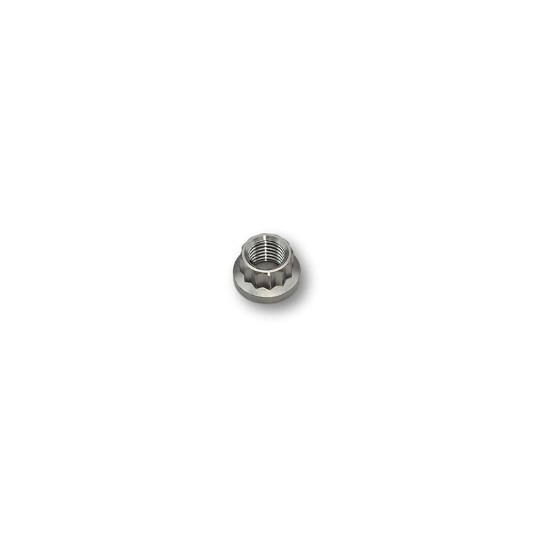 M10 P1.25 Flanged Titanium Nut 12 point - 12 A/F - 10mm Tall