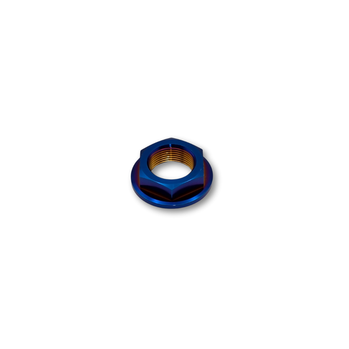 M24 P1.5 Flanged Axle Titanium Nut 32mm Hex - 12.5mm Tall