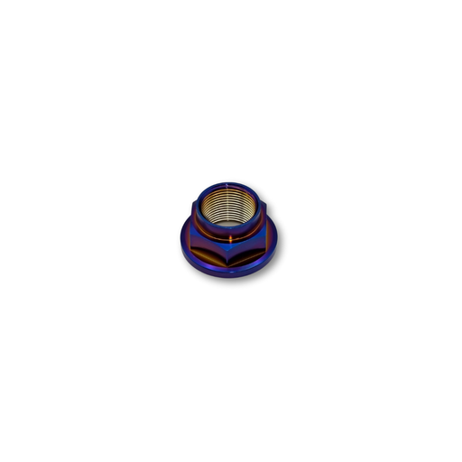 M24 P1.5 Flanged Axle Titanium Nut 32mm Hex - 23mm Tall