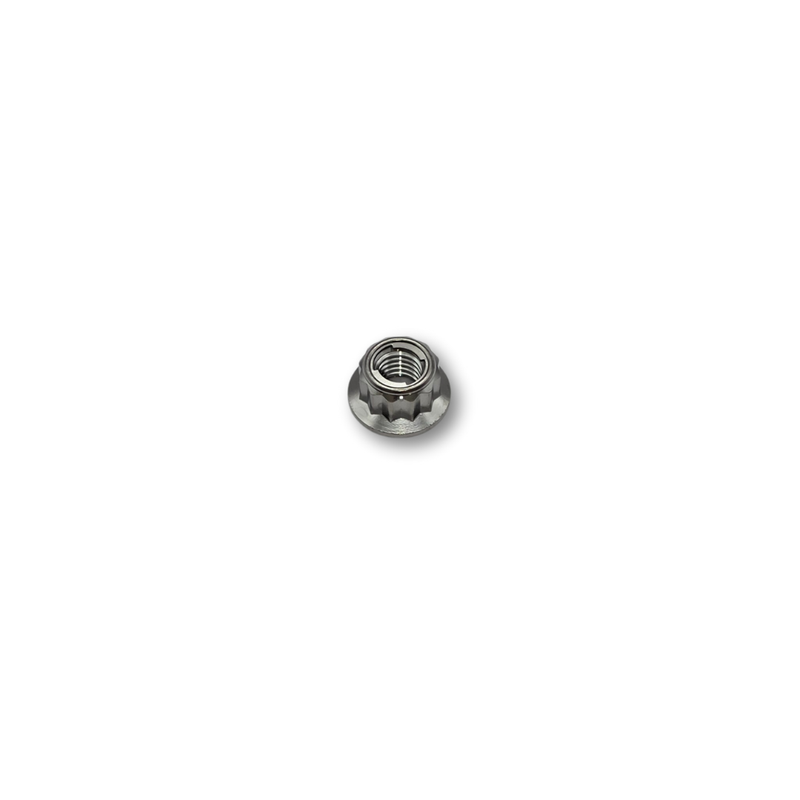 M8 P1.25 Flange Lock Titanium Nut 12 point 12 A/F - 9.5mm Tall