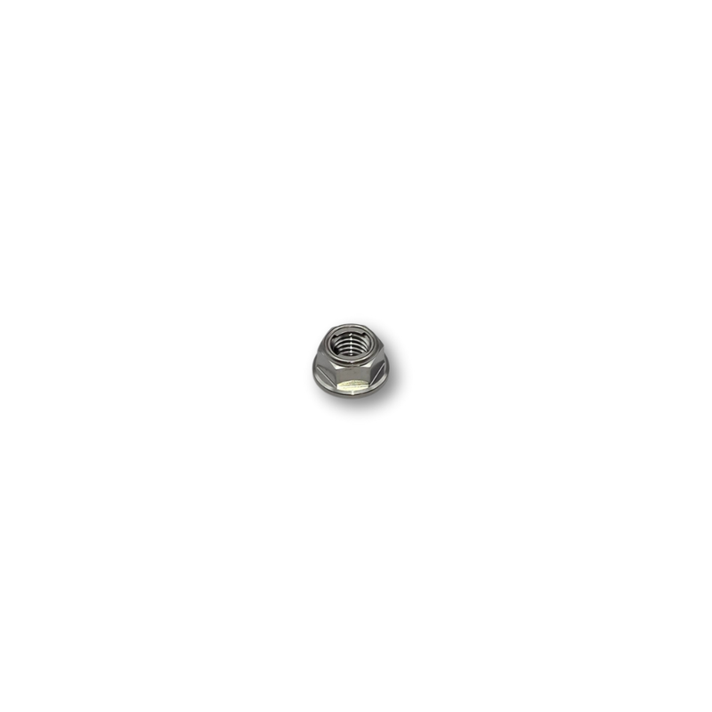 M8 P1.25 Flanged Lock Titanium Nut 6 Point - 12 A/F - 8mm Tall