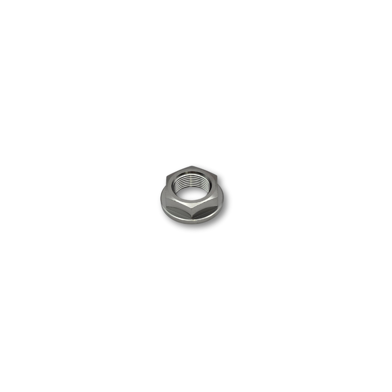 M22 P1.5 Flanged Axle Titanium Nut 30mm Hex, 13mm tall