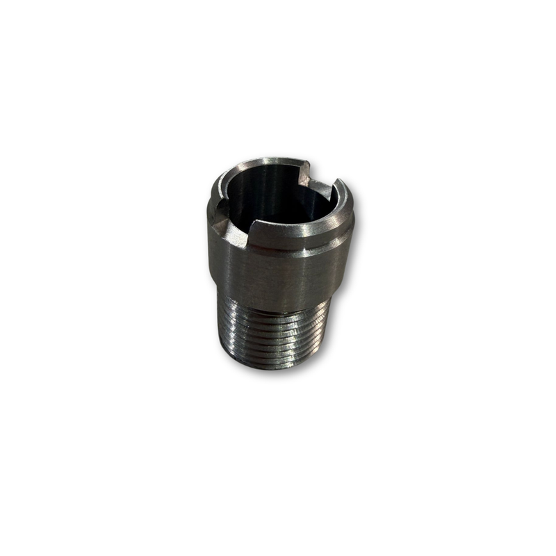 Metal fitting on a white background
