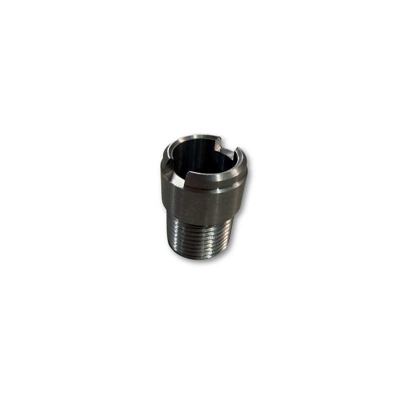 Metal fitting on a white background