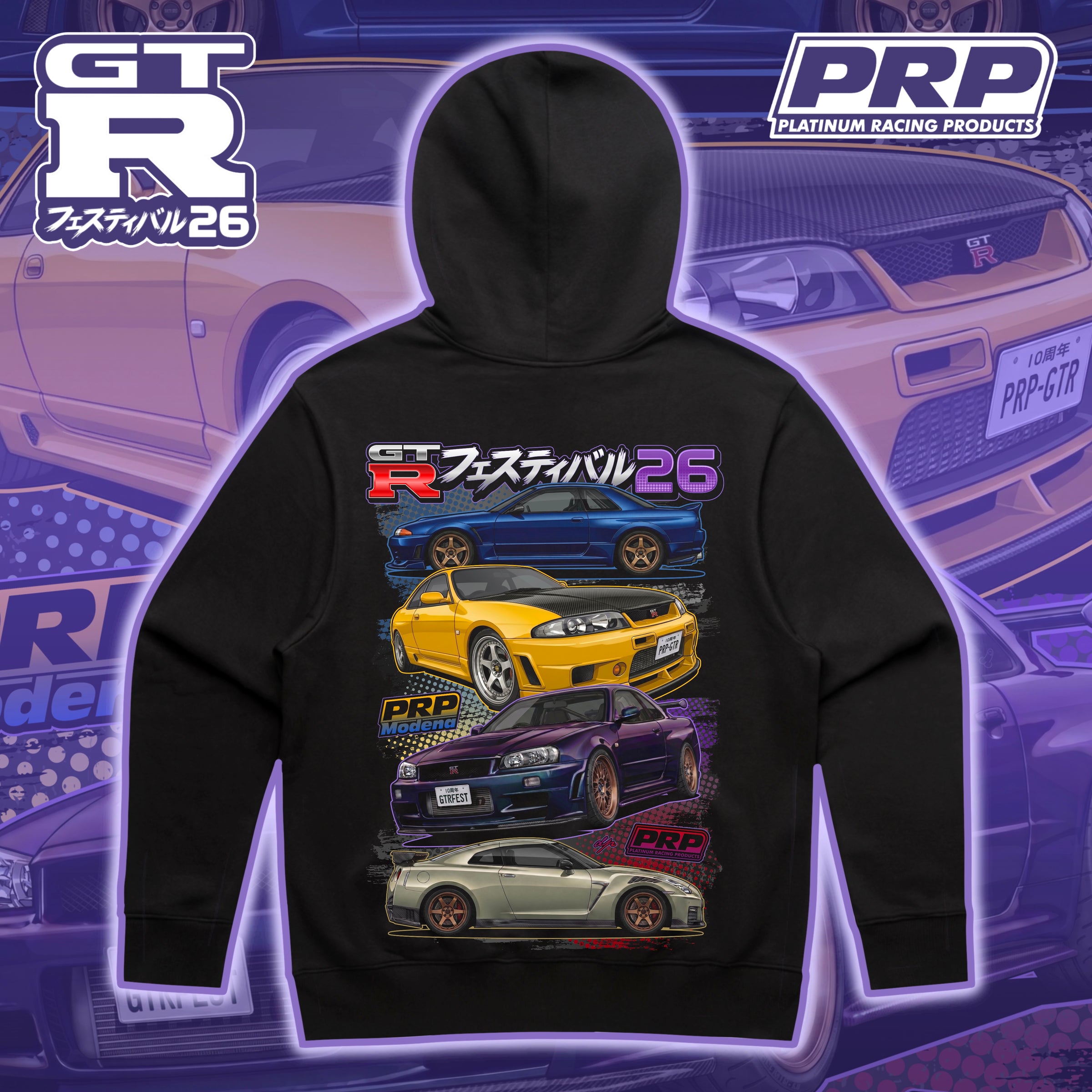 PRP GT-R Festival 2026 Black Hoodie — Platinum Racing Products