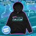 Black hoodie with PRP logo on a racing-themed background