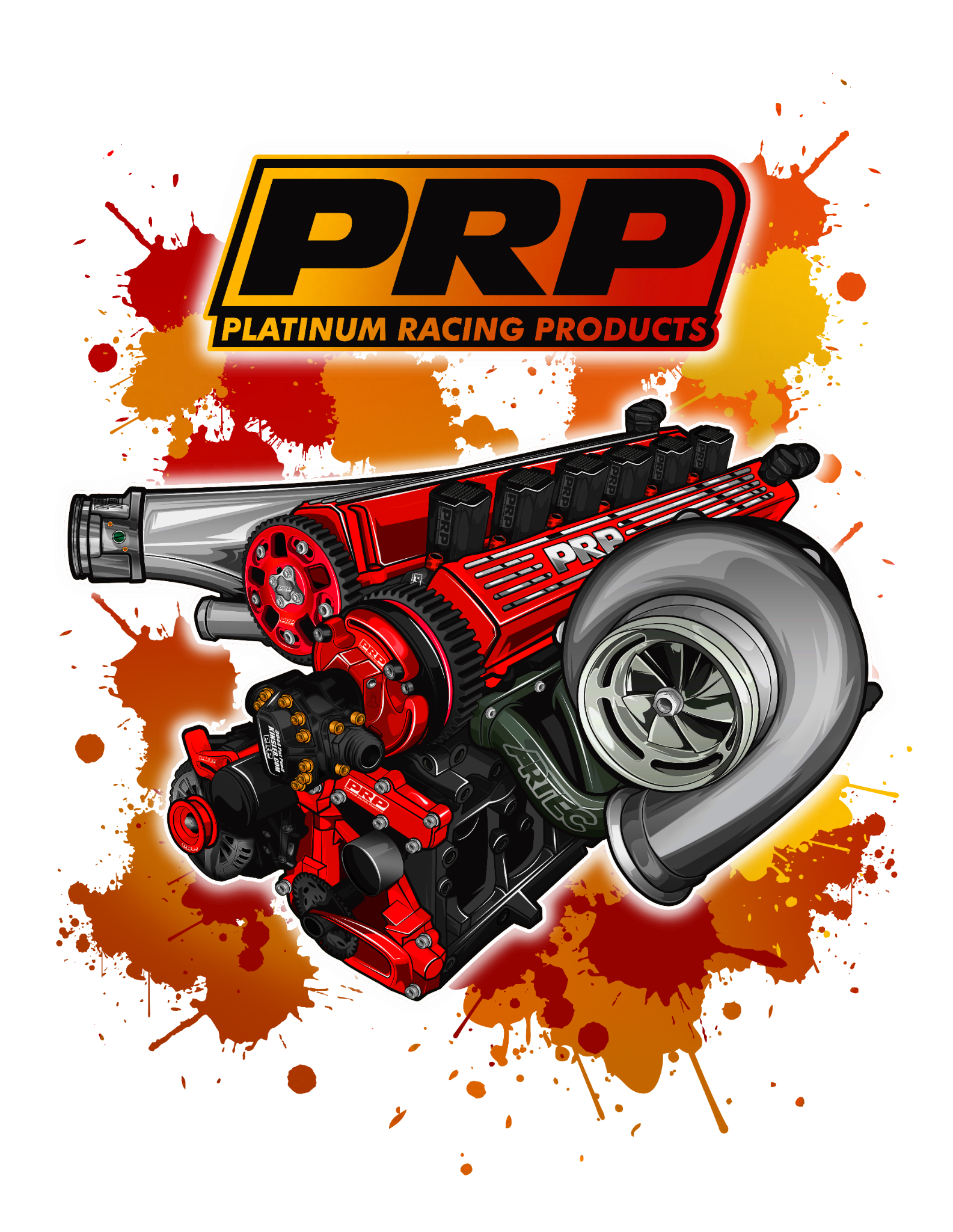 PRP RB Red Engine Sticker — Platinum Racing Products