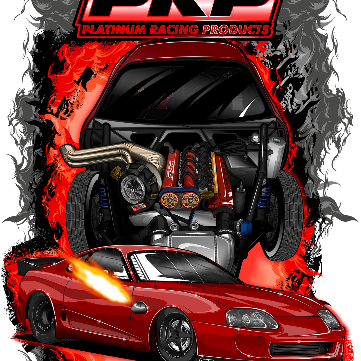 PRP Red Supra Sticker — Platinum Racing Products