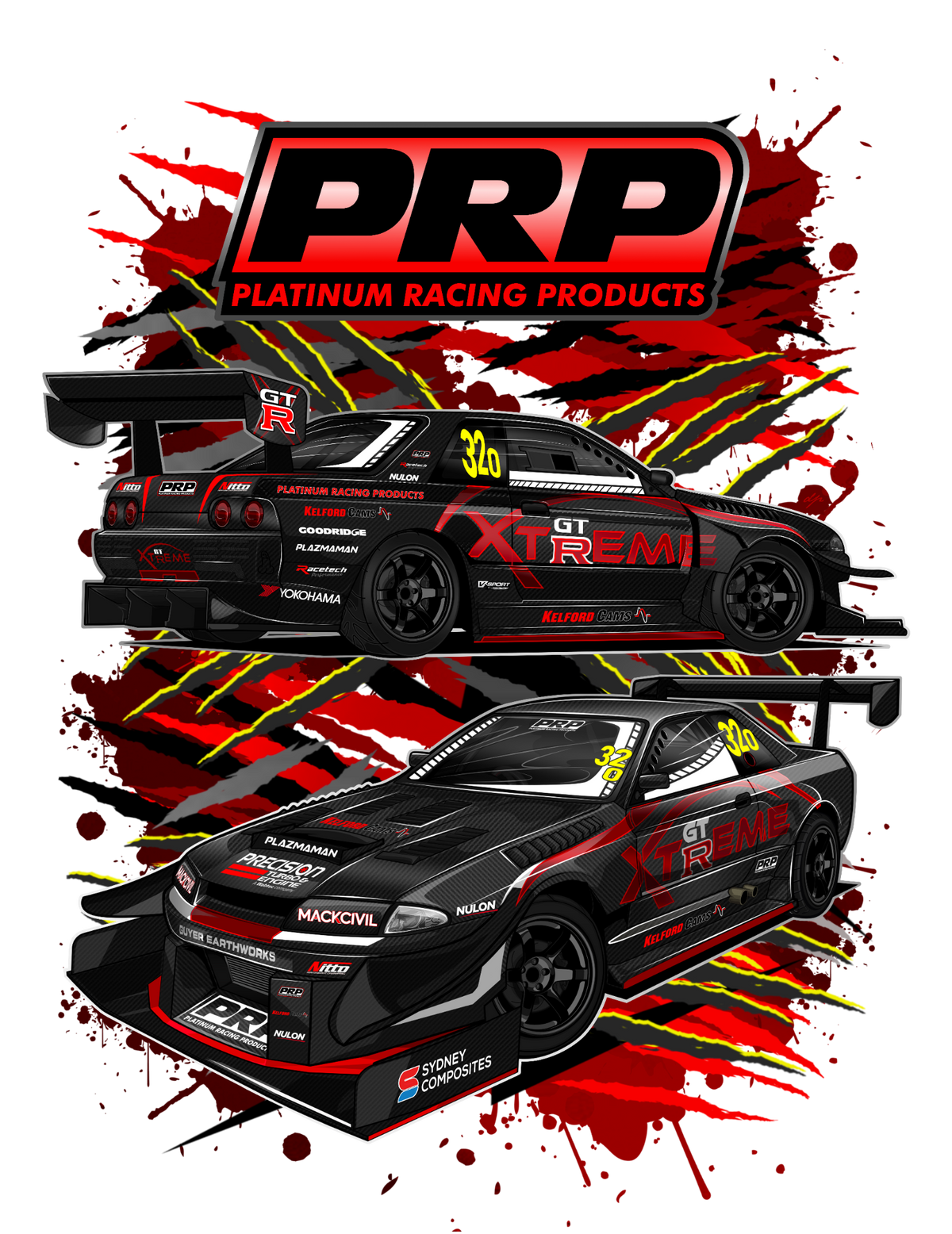 PRP Xtreme GTR Car Sticker — Platinum Racing Products