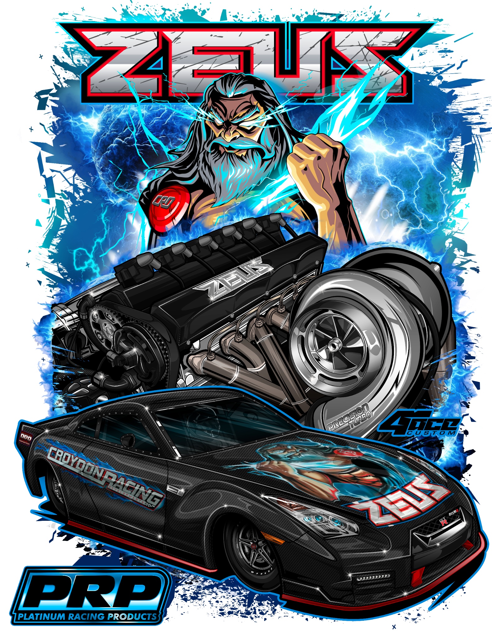 PRP Zeus Sticker — Platinum Racing Products