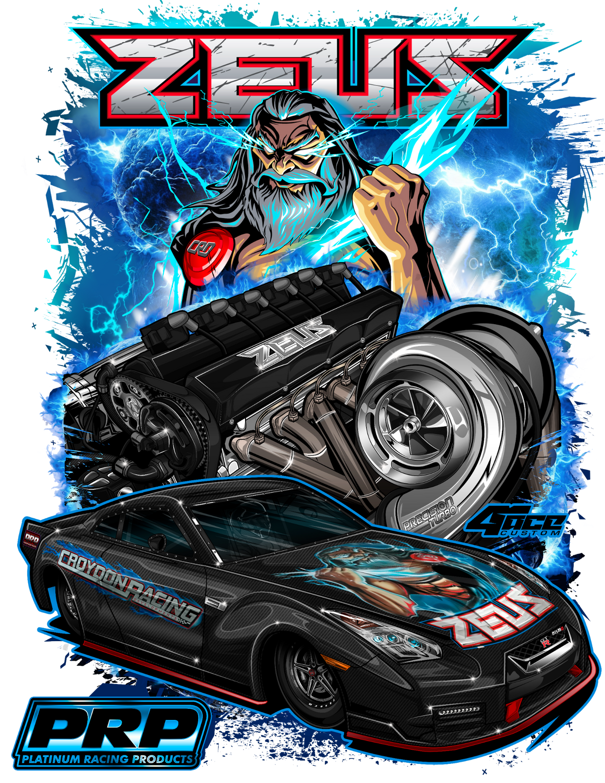 PRP Zeus Sticker — Platinum Racing Products