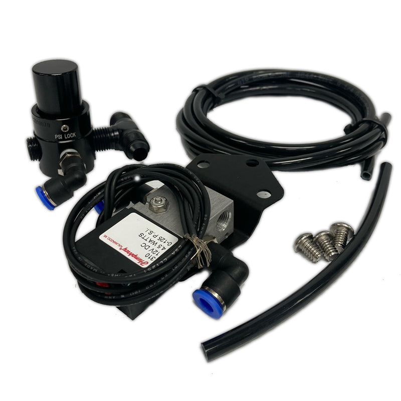 M&M Transmission CO2 Air Shift Kit hardware and solenoid mount