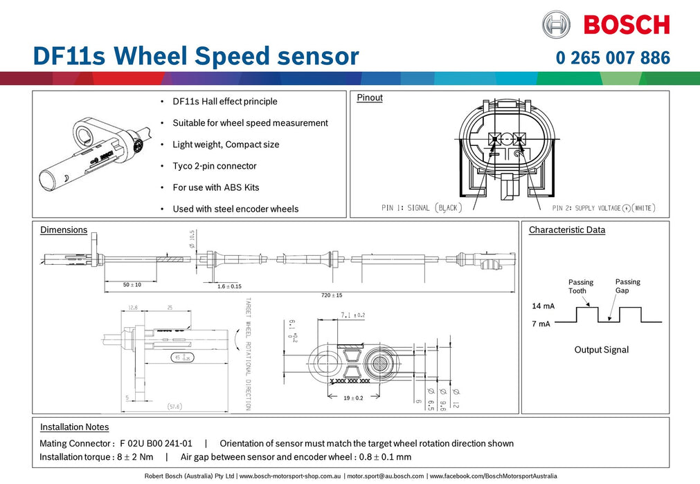 Bosch Wheel Speed Sensor _ Bosch Rotational Speed Sensor – AFCBA