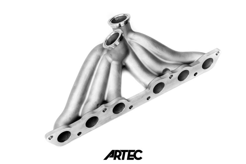High Mount T4 Twin Gate Turbo Manifold to suit Toyota 2JZ GTE