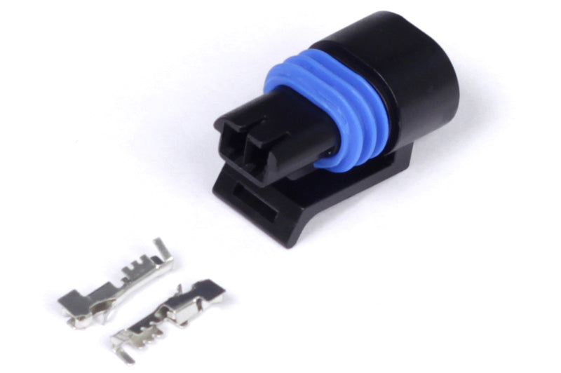 Plug and Pins Only - Delphi 2 Pin GM style Coolant Temp Connector (Black) HT-030411