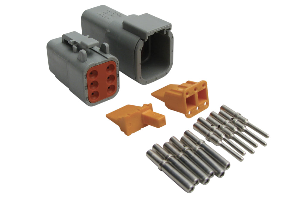 Plug and Pins Only - Matching Set of Deutsch DTM-6 Connectors (7.5 Amp) HT-031015