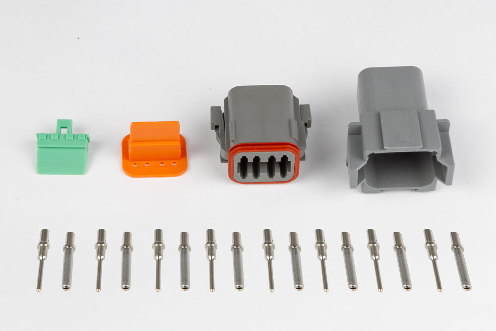 Plug and Pins Only - Matching Set of Deutsch DT-8 Connectors (DT06-8S + DT04-8P) - (13 Amp) HT-031116