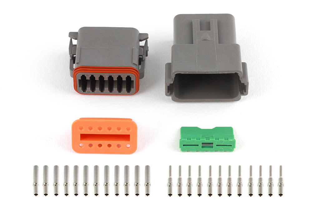 Plug and Pins Only - Matching Set of Deutsch DT-12 Connectors (DT06-12S + DT04-12P) - (13 Amp) HT-031117