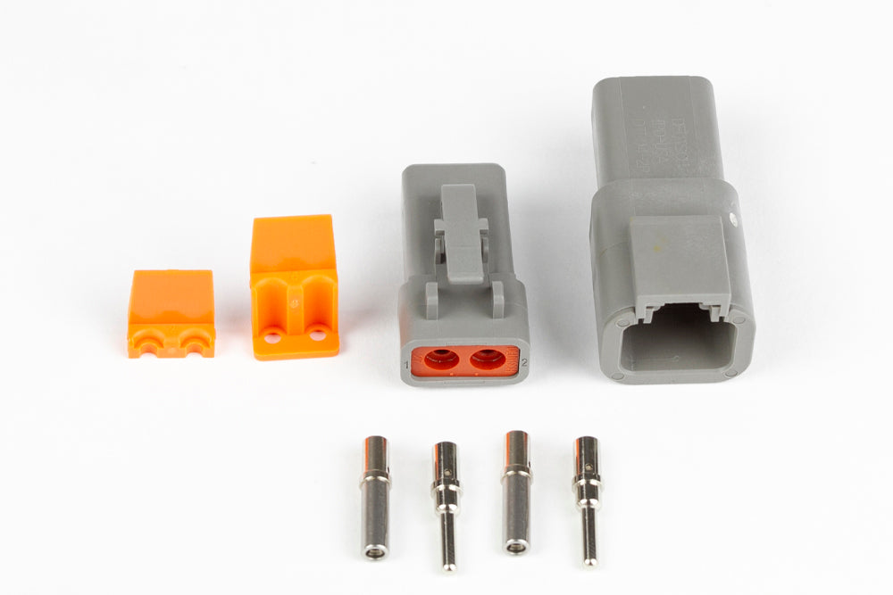 Plug and Pins Only - Matching Set of Deutsch DTP-2 Connectors (25 Amp) HT-031202