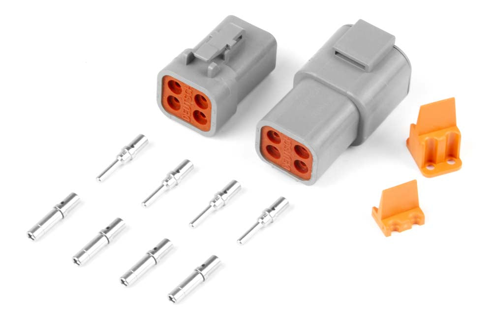 Plug and Pins Only - Matching Set of Deutsch DTP-4 Connectors (25 Amp) HT-031204