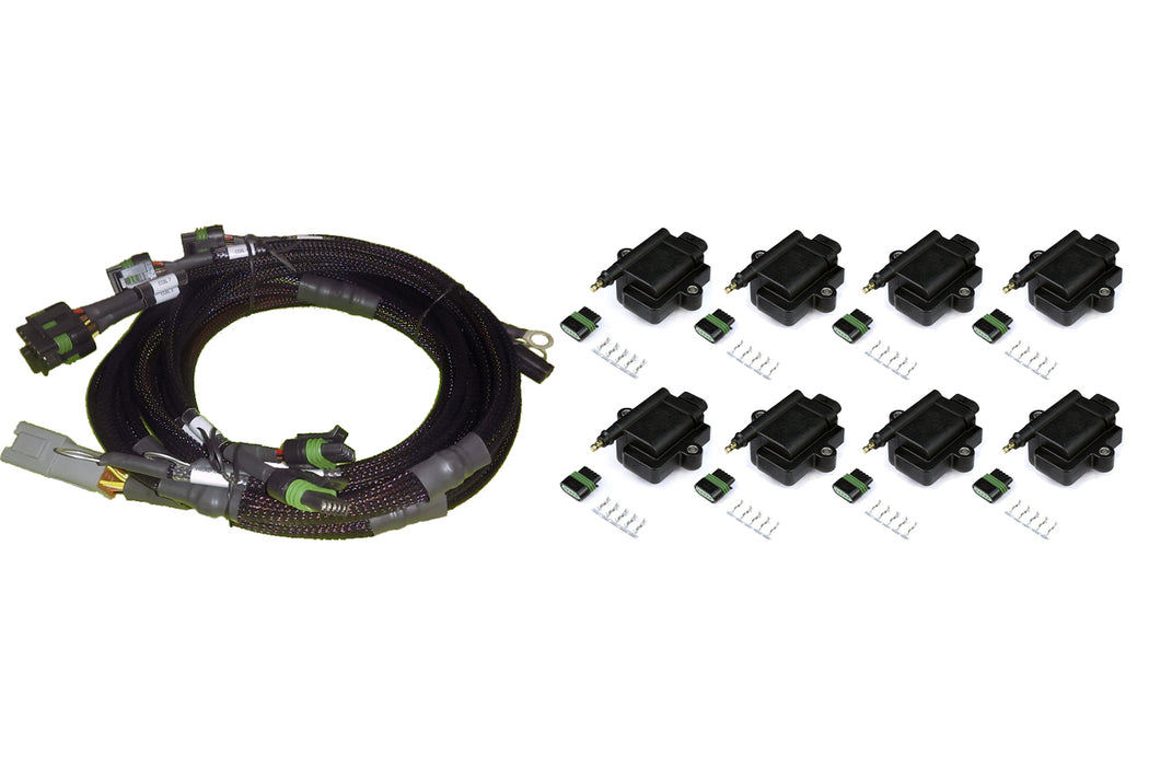 V8 Ford Small/Big Block 8 x Individual High Output IGN-1A Inductive Coil and Harness Kit HT-130313