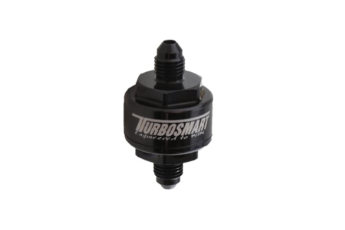 Turbosmart -Billet Turbo Oil Feed Filter 44um -3AN Black TS-0804-1001
