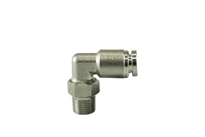 1/8" NPT 90Deg Pushloc Fitting - SS - 1/4" TS-0550-3054